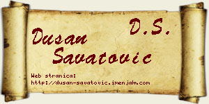 Dušan Savatović vizit kartica